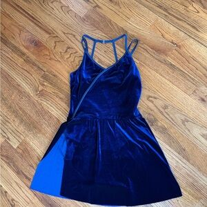 Weissman Navy Blue Velvet Strappy Dress